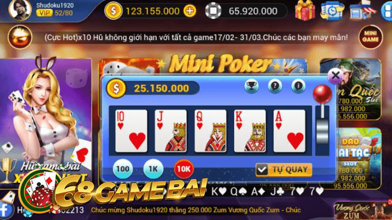 Tại sao nên chơi Mini Poker tại 68GAMEBAI?